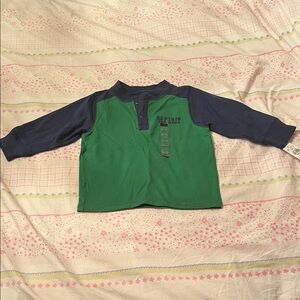 The Children's Place Green and Navy Long Sleeve Tee